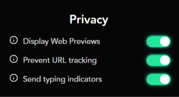 Vector Settings - Privacy (Screenshot)