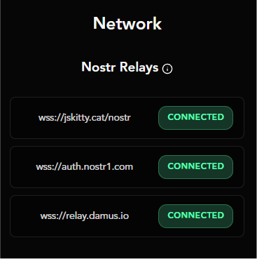 Vector Settings - Network (Screenshot)