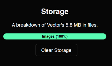 Vector Settings - Storage (Screenshot)