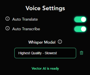 Vector Settings - Voice Settings (Screenshot)